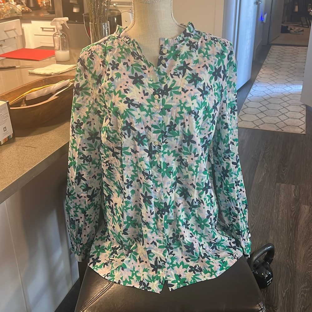 Talbots flower blouse